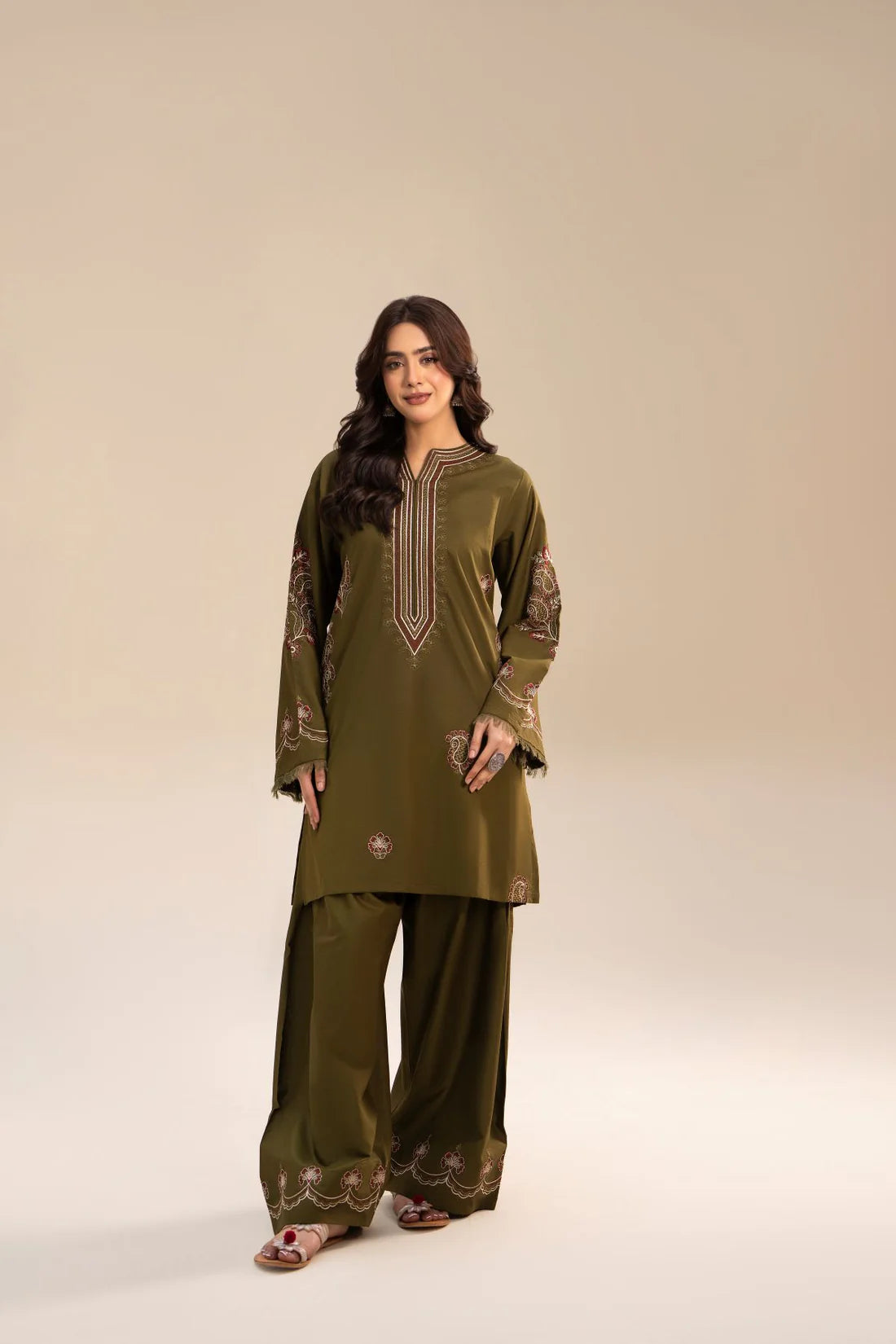 Zareen Olive – 2PC Dress