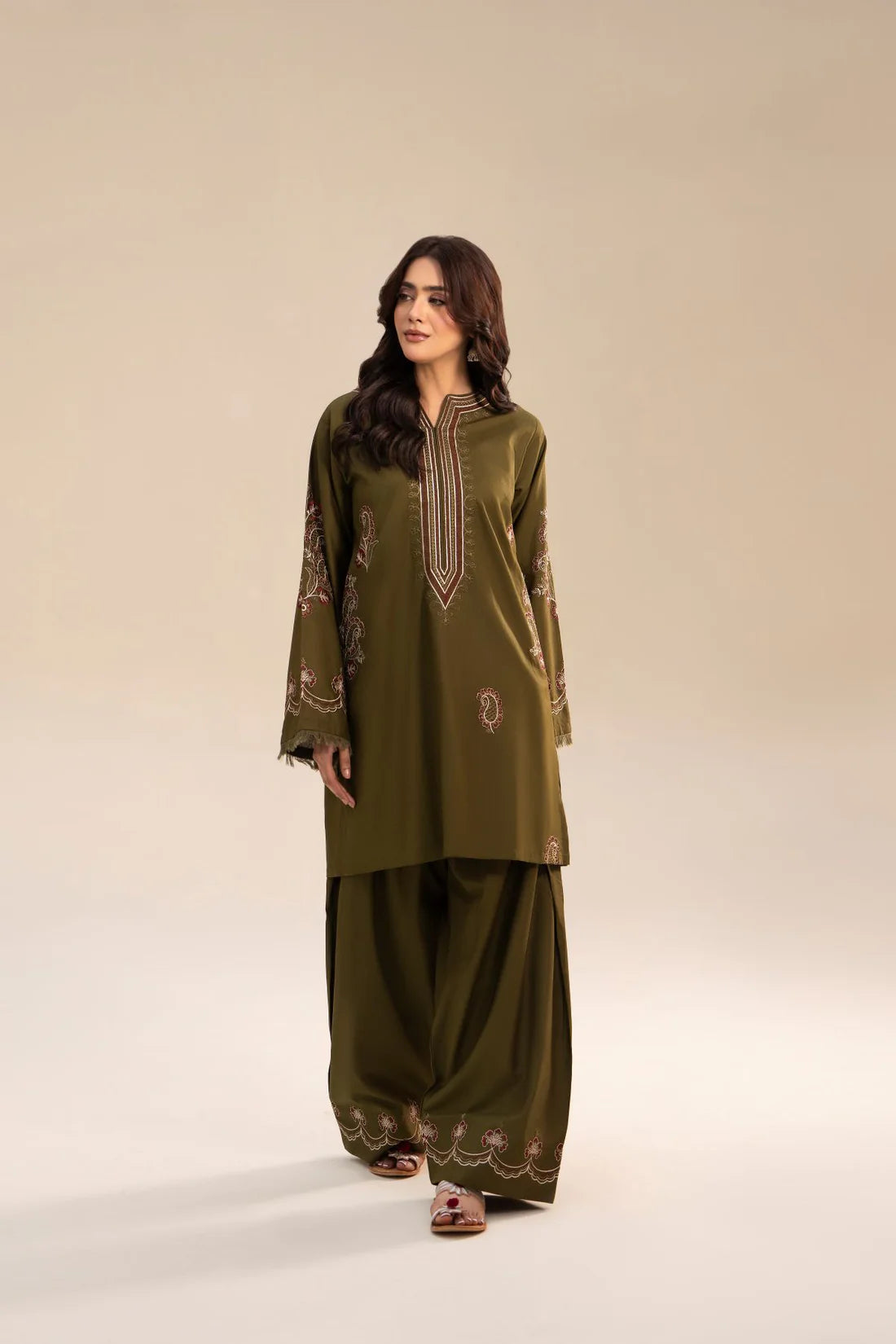 Zareen Olive – 2PC Dress