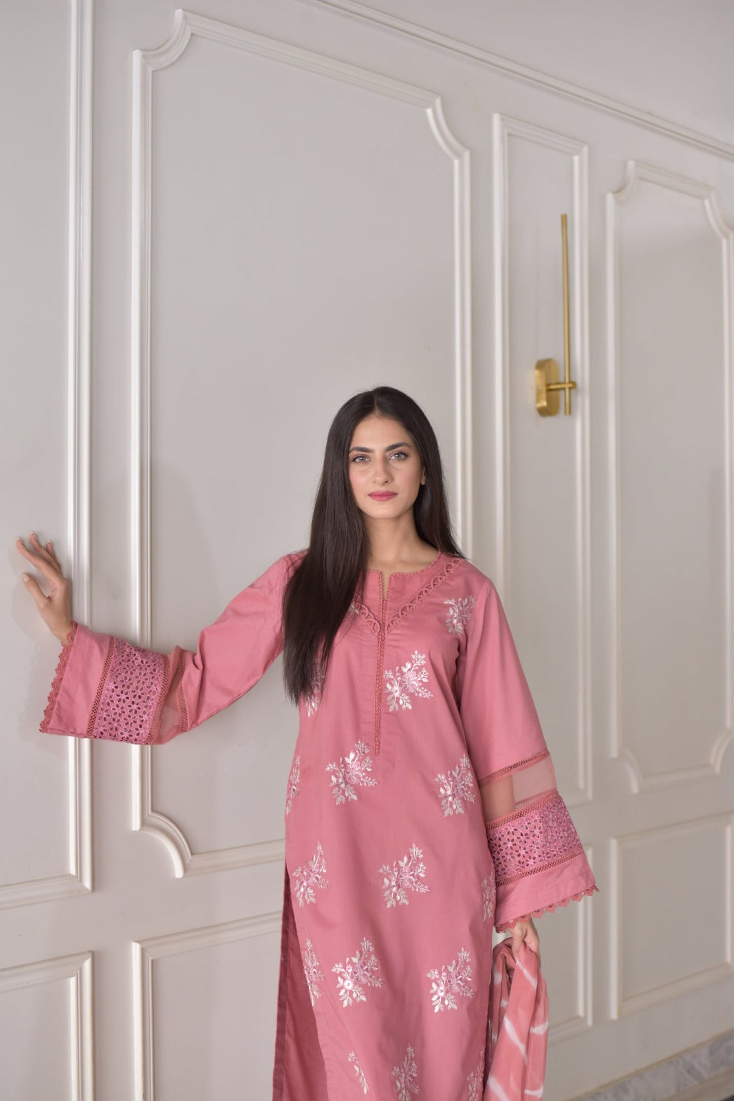 Rosé Grace – 2 Piece Embroidered Cotton Suit